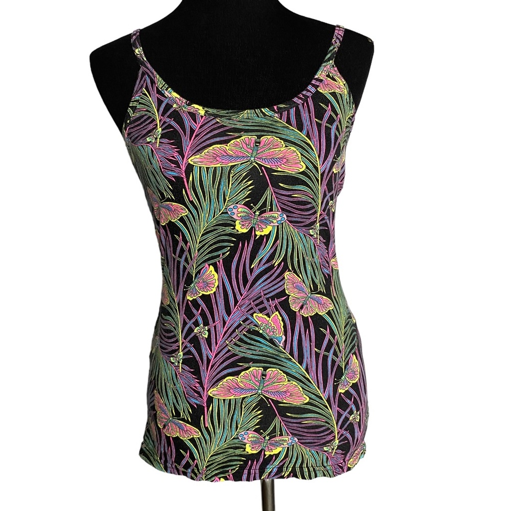 Neon Butterfly Tank Top Large